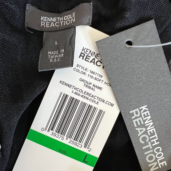 Kenneth Cole Reaction NEW Black & White Tribal Print Midi Dress Size L - Picture 12 of 15